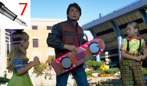 Hoverboard Retour vers le Futur II signé 7 fois + support mural à LED. C168227