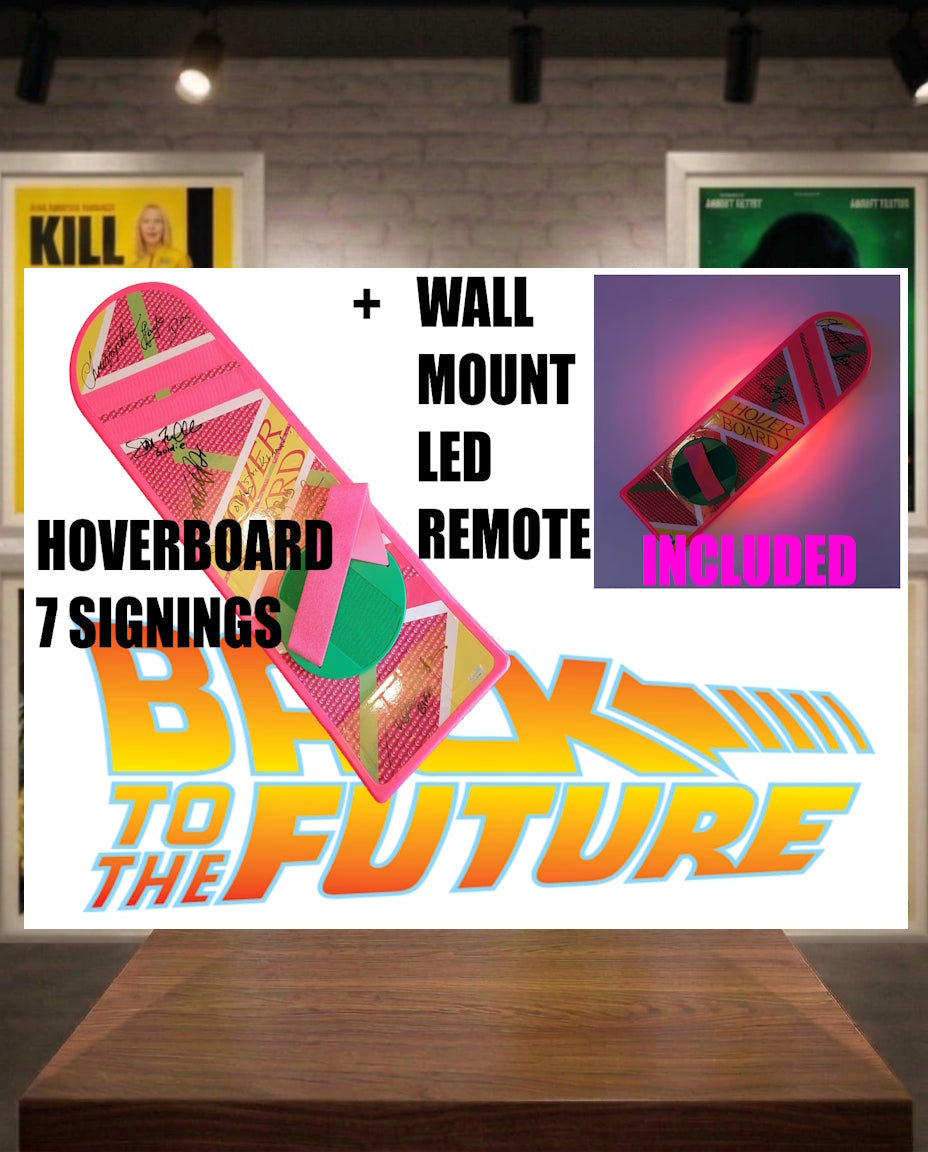Retour vers le futur Hoverboard signé par 7 acteurs du film + support mural 2508