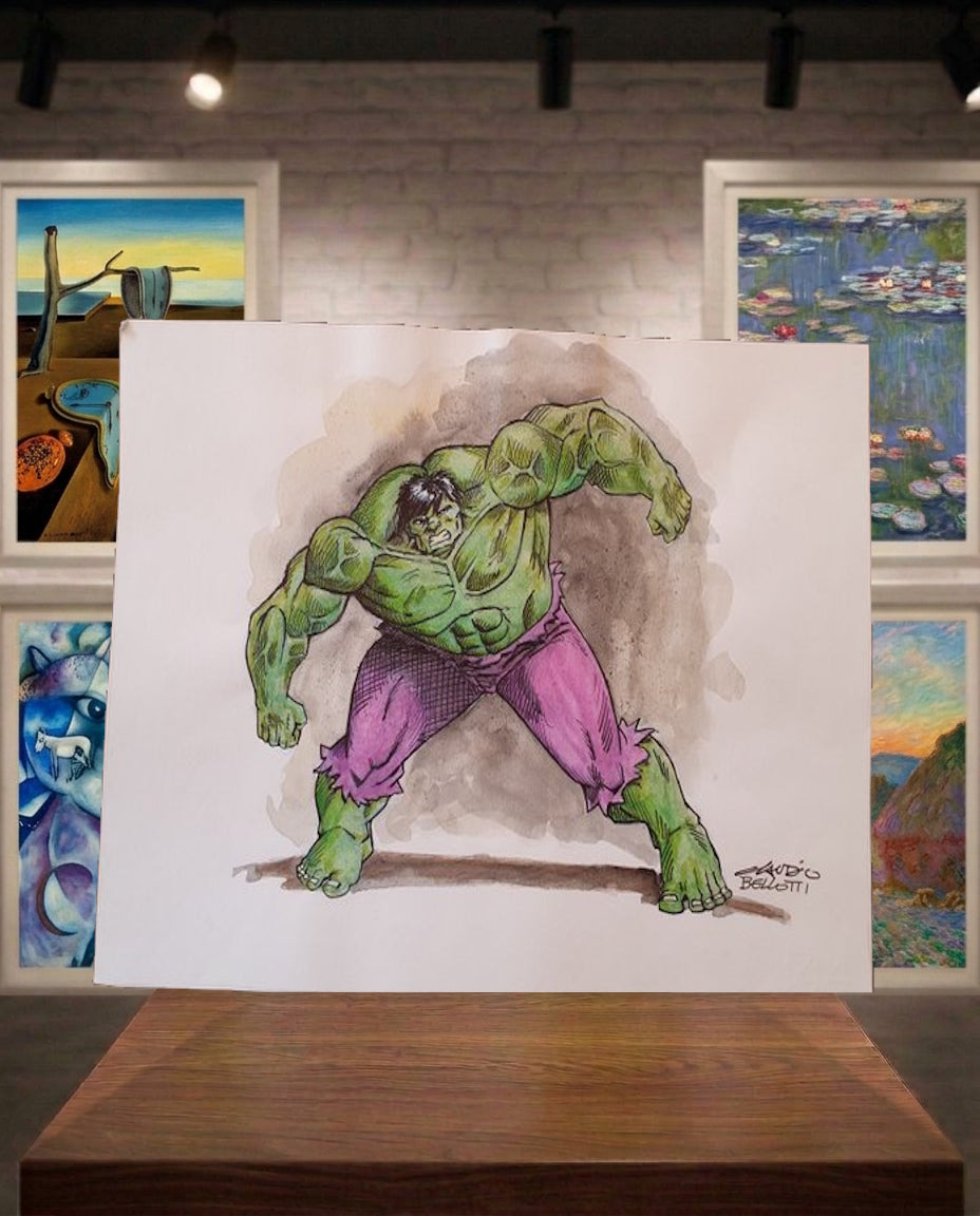 Hulk dessin original de Claudio Bellotti