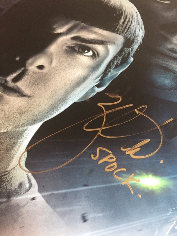 Poster 101x68 STAR TREK signé BANA PEGG QUINTO