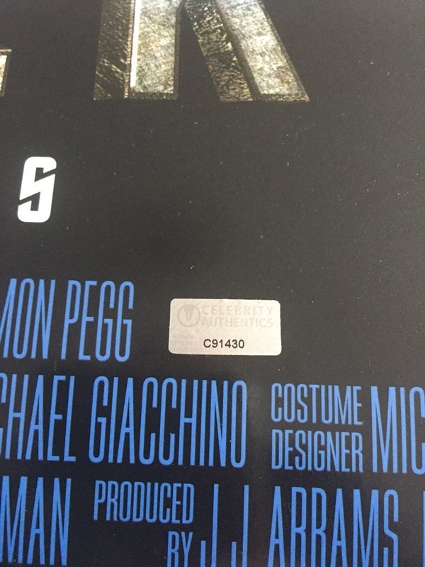 Poster 101x68 STAR TREK signé BANA PEGG QUINTO