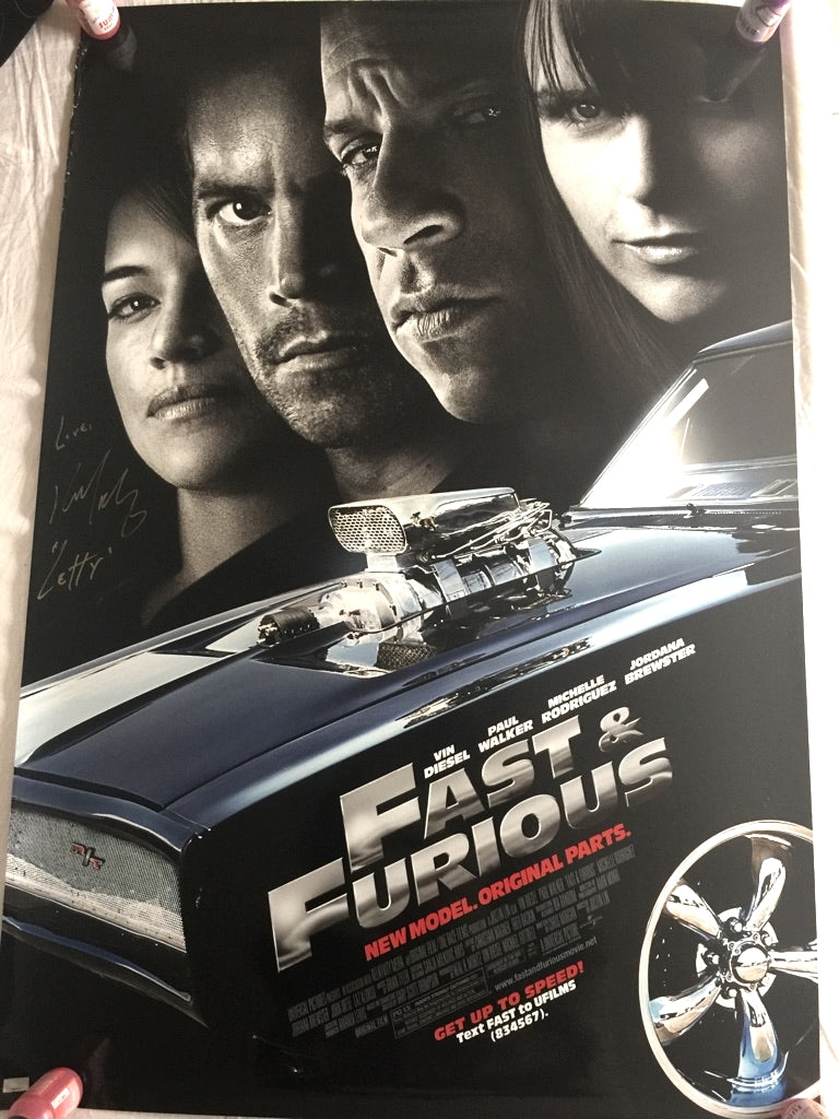 Affiche 101x68 FAST AND FURIOUS signé Michelle Rodriguez