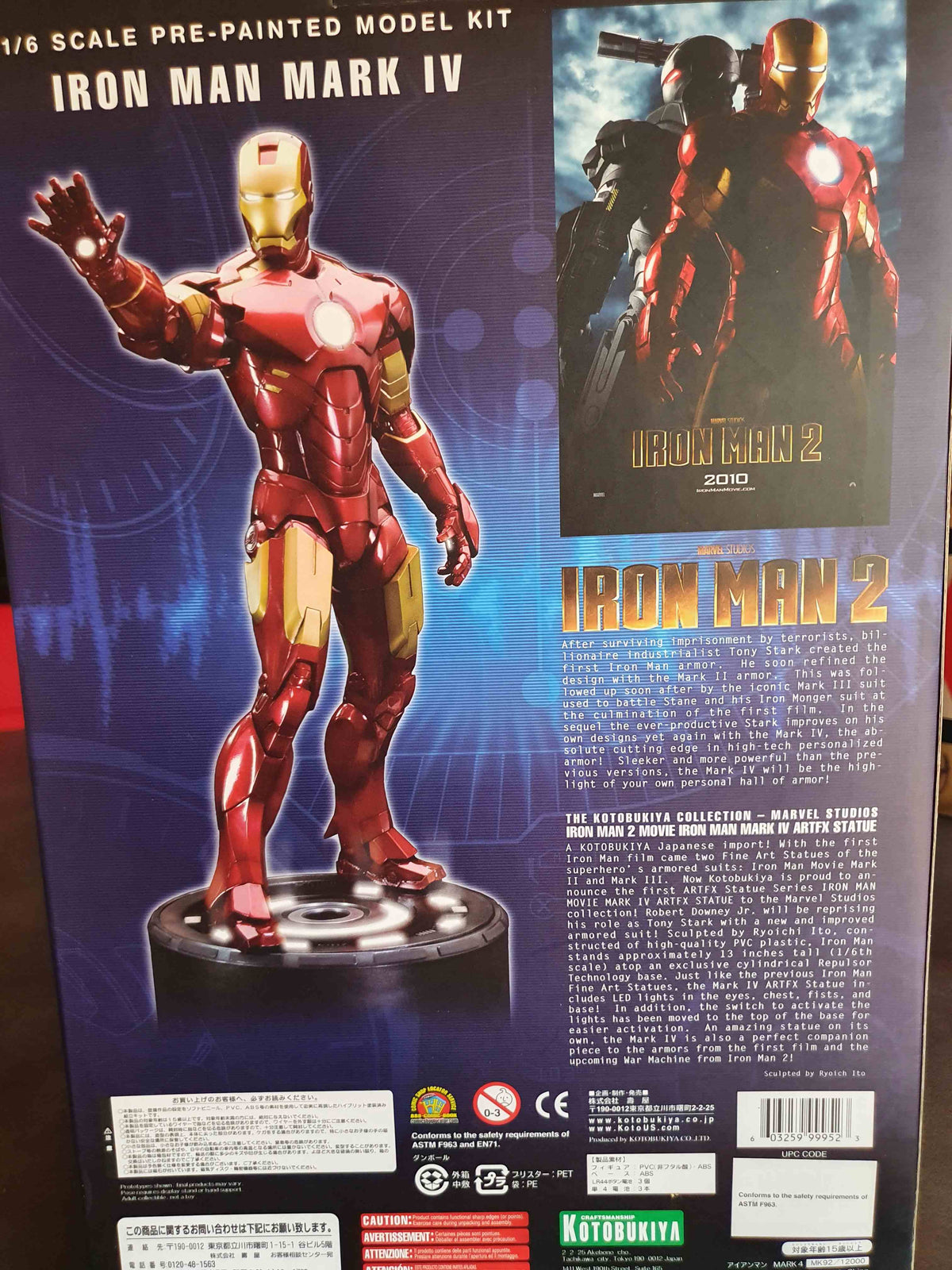 Autographe de Stan Lee sur figurine Iron Man Mark IV Kotobukiya