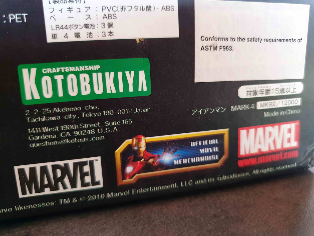 Autographe de Stan Lee sur figurine Iron Man Mark IV Kotobukiya