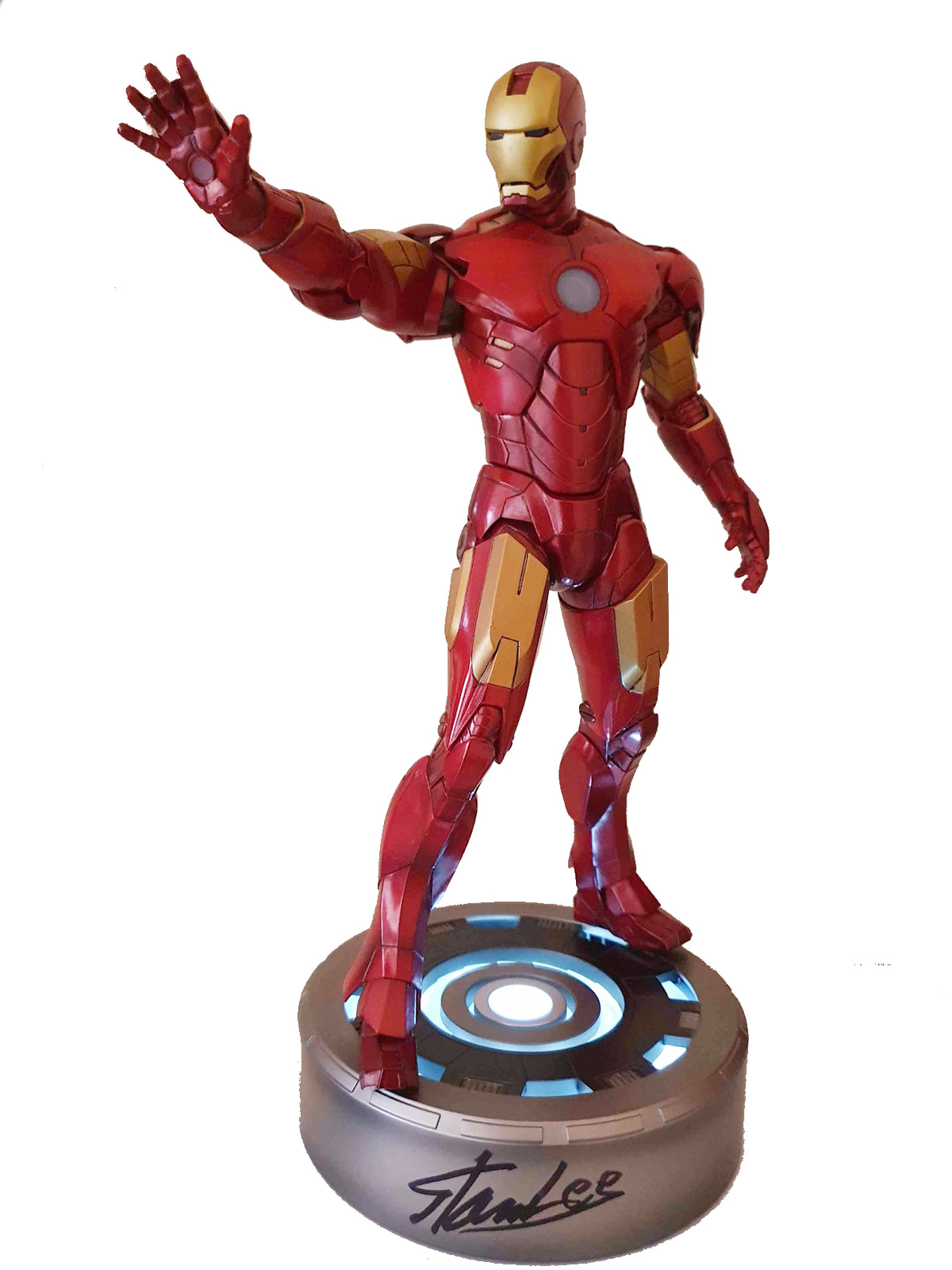 Autographe de Stan Lee sur figurine Iron Man Mark IV Kotobukiya