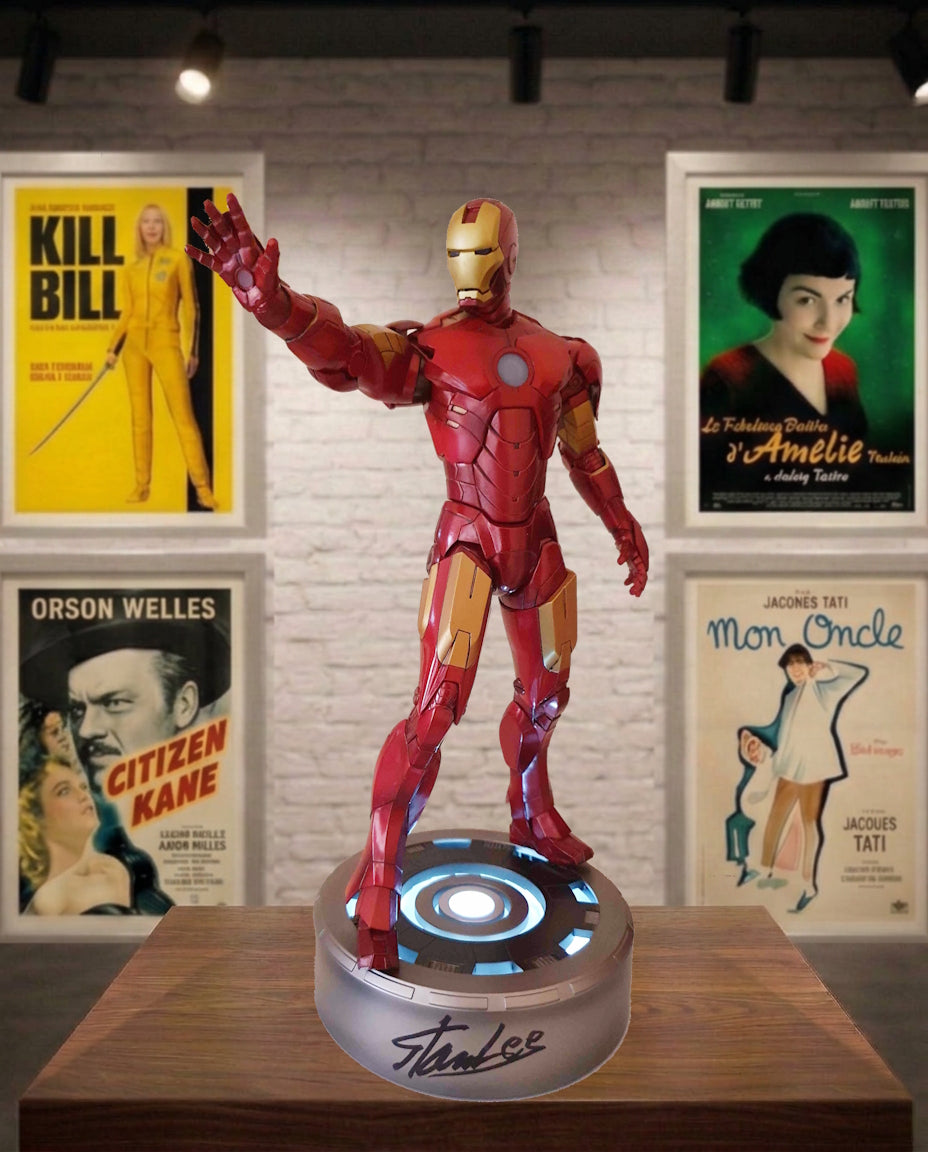 Autographe de Stan Lee sur figurine Iron Man Mark IV Kotobukiya