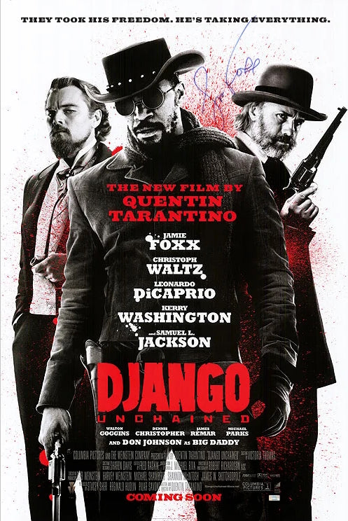 Affiche Django Unchained Tarantino signée par Jamie Foxx. Certificat authenticité