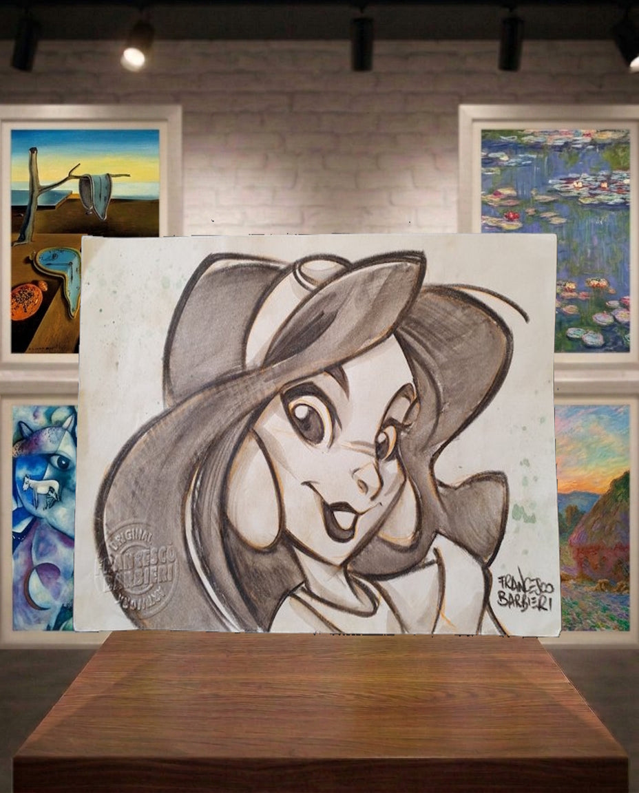 Jasmine plus magnifique que jamais. Aladdin, Disney. Dessin original.