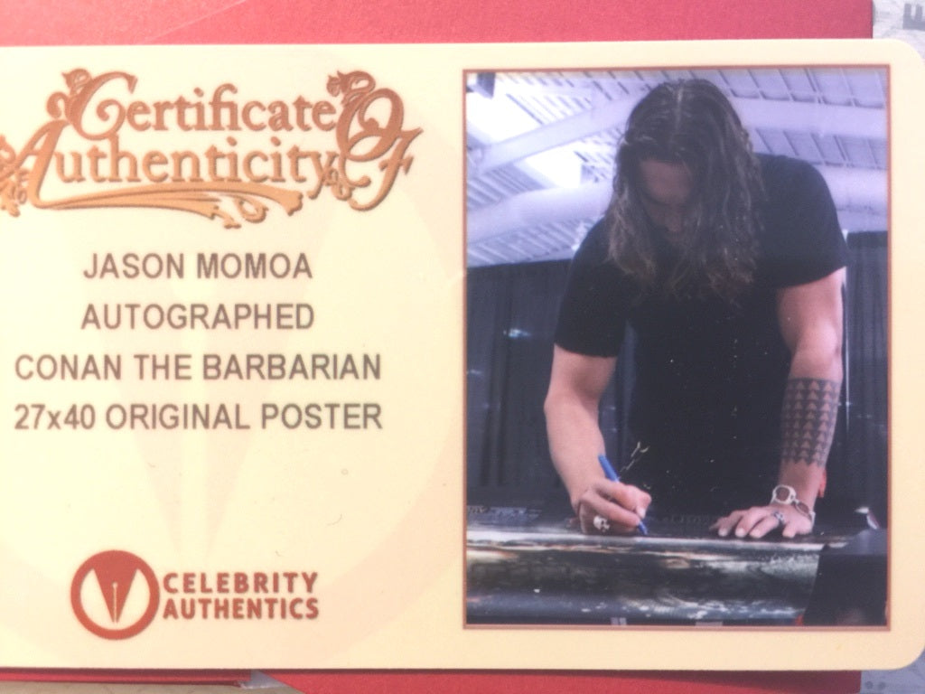 Affiche 101x68 CONAN THE BARBARIAN signé Jason Momoa