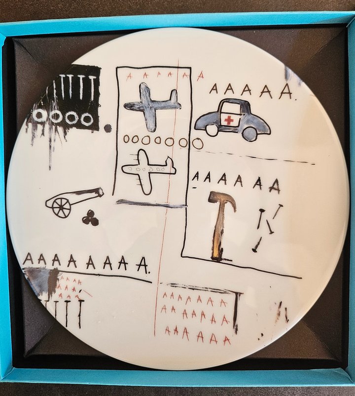 Jean-Michel Basquiat. Assiette porcelaine de Limoges