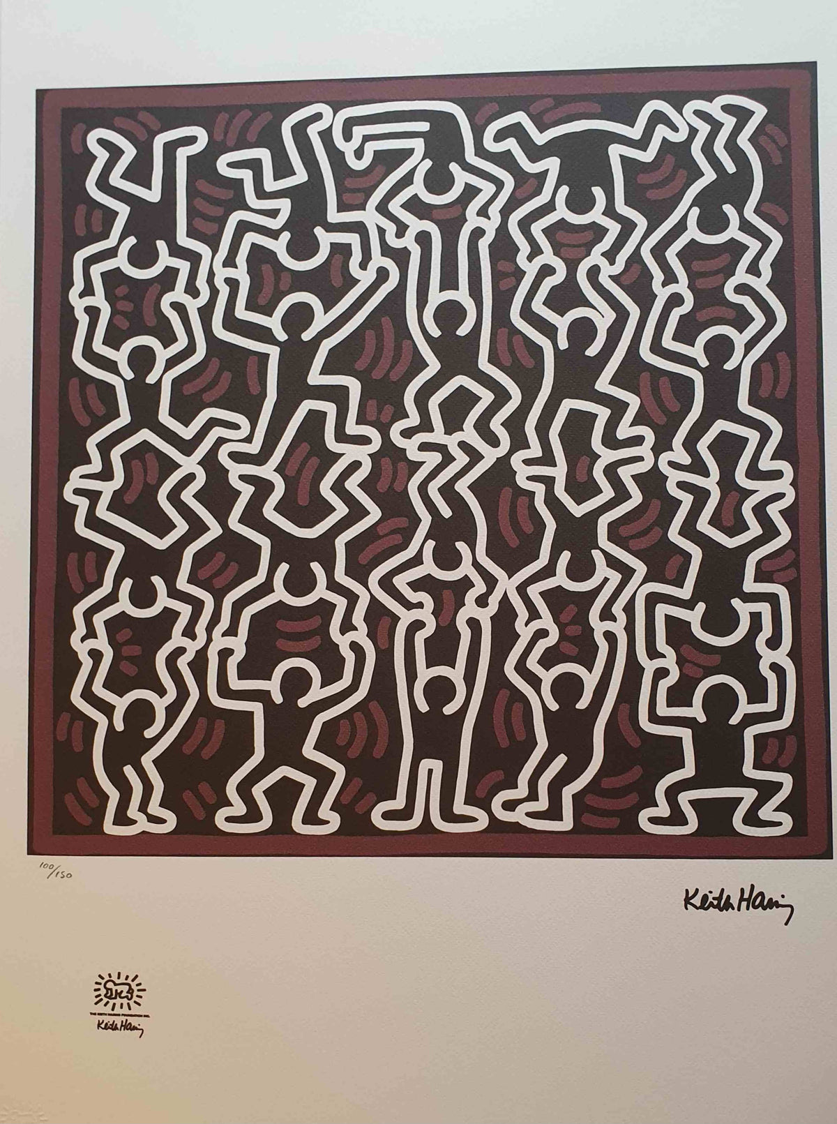 Keith Haring lithographie numérotée. Graffitti contre le SIDA.