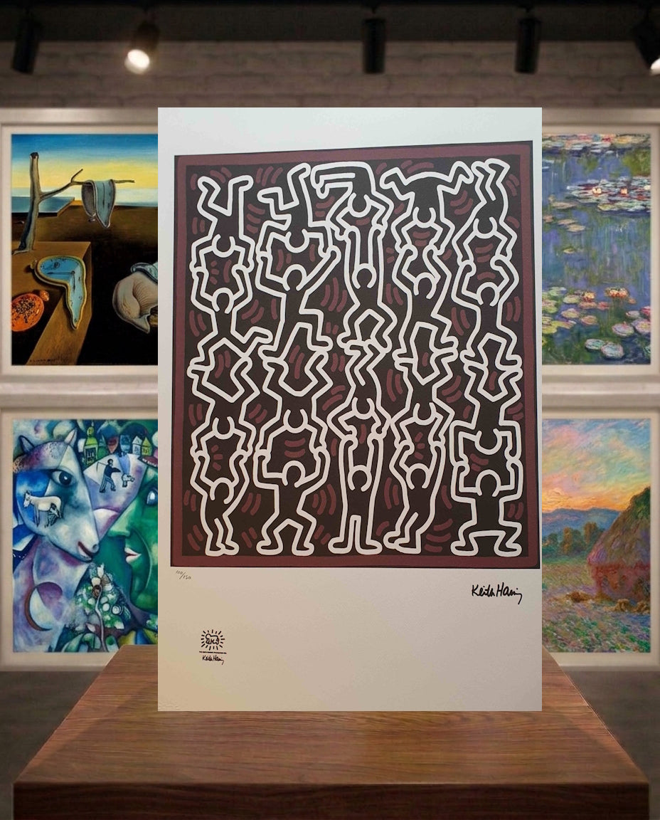 Keith Haring lithographie numérotée. Graffitti contre le SIDA.