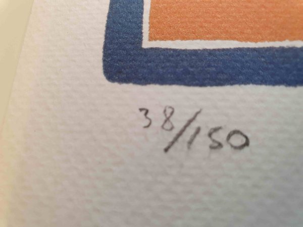 Keith Haring lithographie numérotée. 6 orange guys