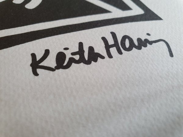 Keith Haring lithographie numérotée. Homme tiraillé