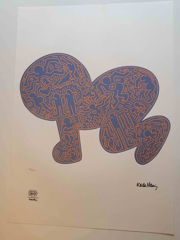 Keith Haring lithographie numérotée. Purple Baby