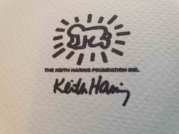 Keith Haring lithographie numérotée. Purple Baby