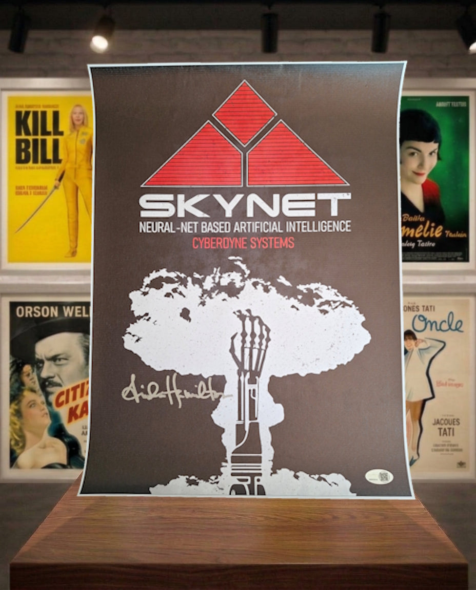 Affiche Terminator Skynet signée par Linda Hamilton - JSA