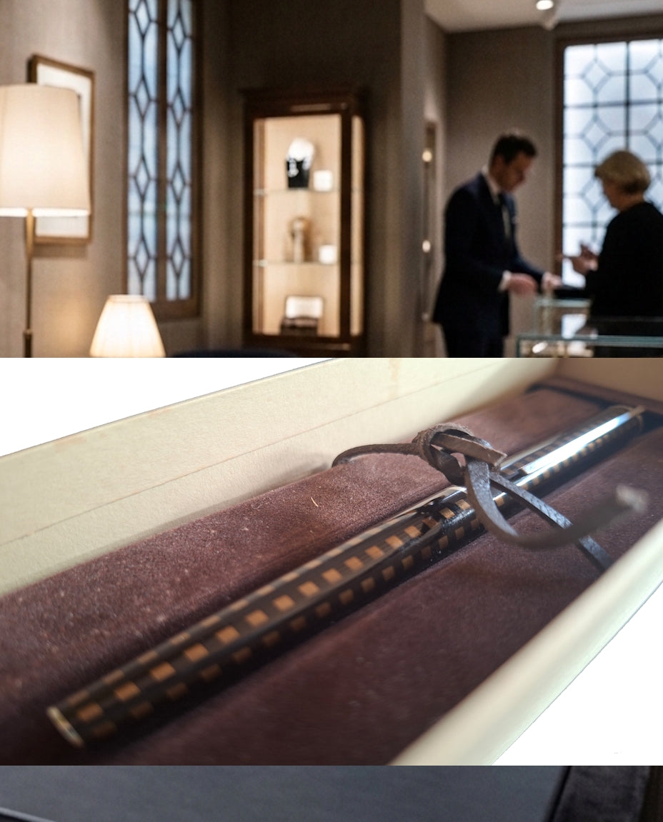 Stylo bille Louis Vuitton Jet Laque damier noir et or dans son coffret
