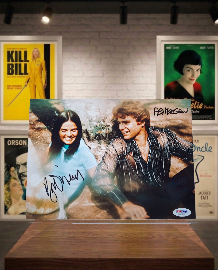 Love Story - Ali MacGraw et Ryan O'Neal autographs PSA