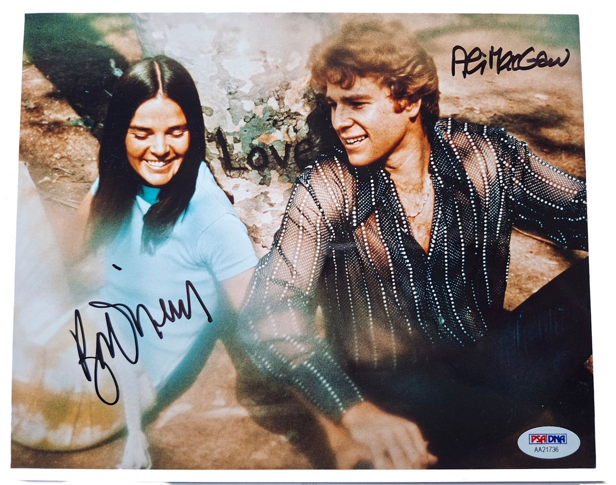 Love Story - Ali MacGraw et Ryan O'Neal autographs PSA