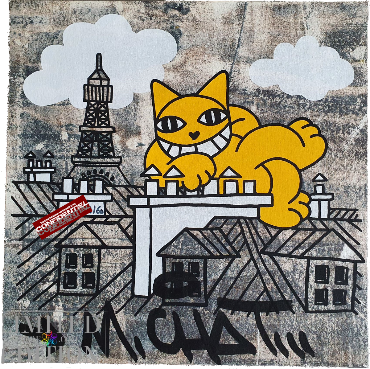 CHAT fait le mur, épreuve d'artiste M CHAT Thoma Vuille