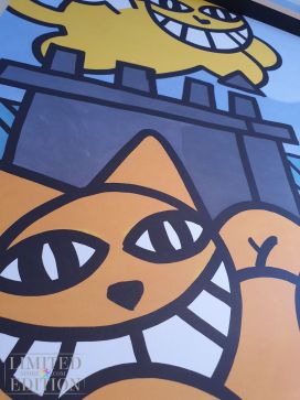 "Chats volants à Paris" sérigraphie de M. CHAT. Epreuve d'artiste