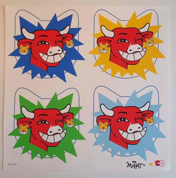 M CHAT lithographie pour les 100 ans de La Vache qui rit - 49/200