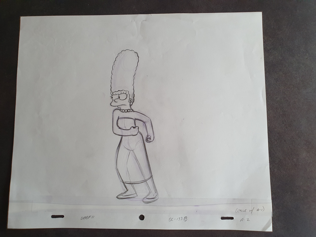 Marge Simpson est en colère. Storyboard sketch