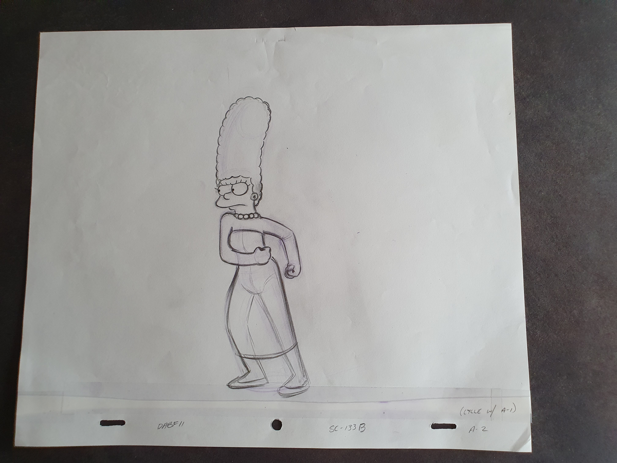 Marge Simpson est en colère. Storyboard sketch