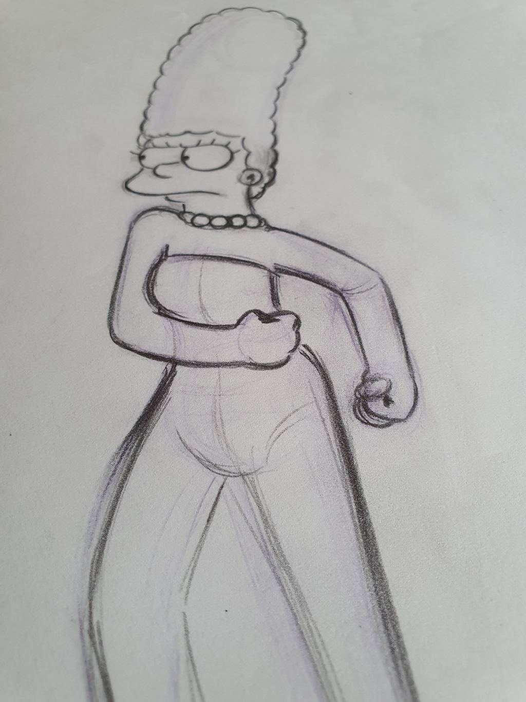 Marge Simpson est en colère. Storyboard sketch