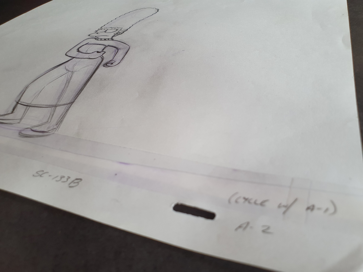 Marge Simpson est en colère. Storyboard sketch