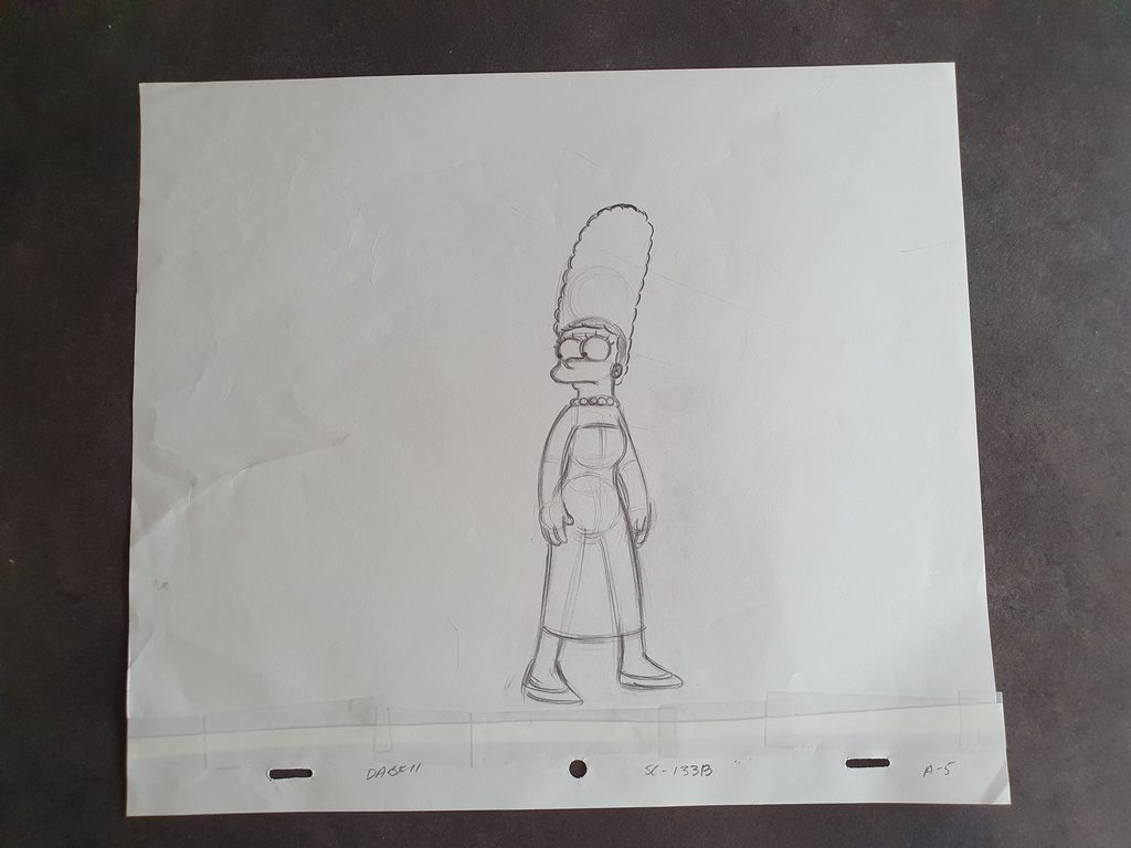Marge Simpson va se mettre en colère. Storyboard sketch