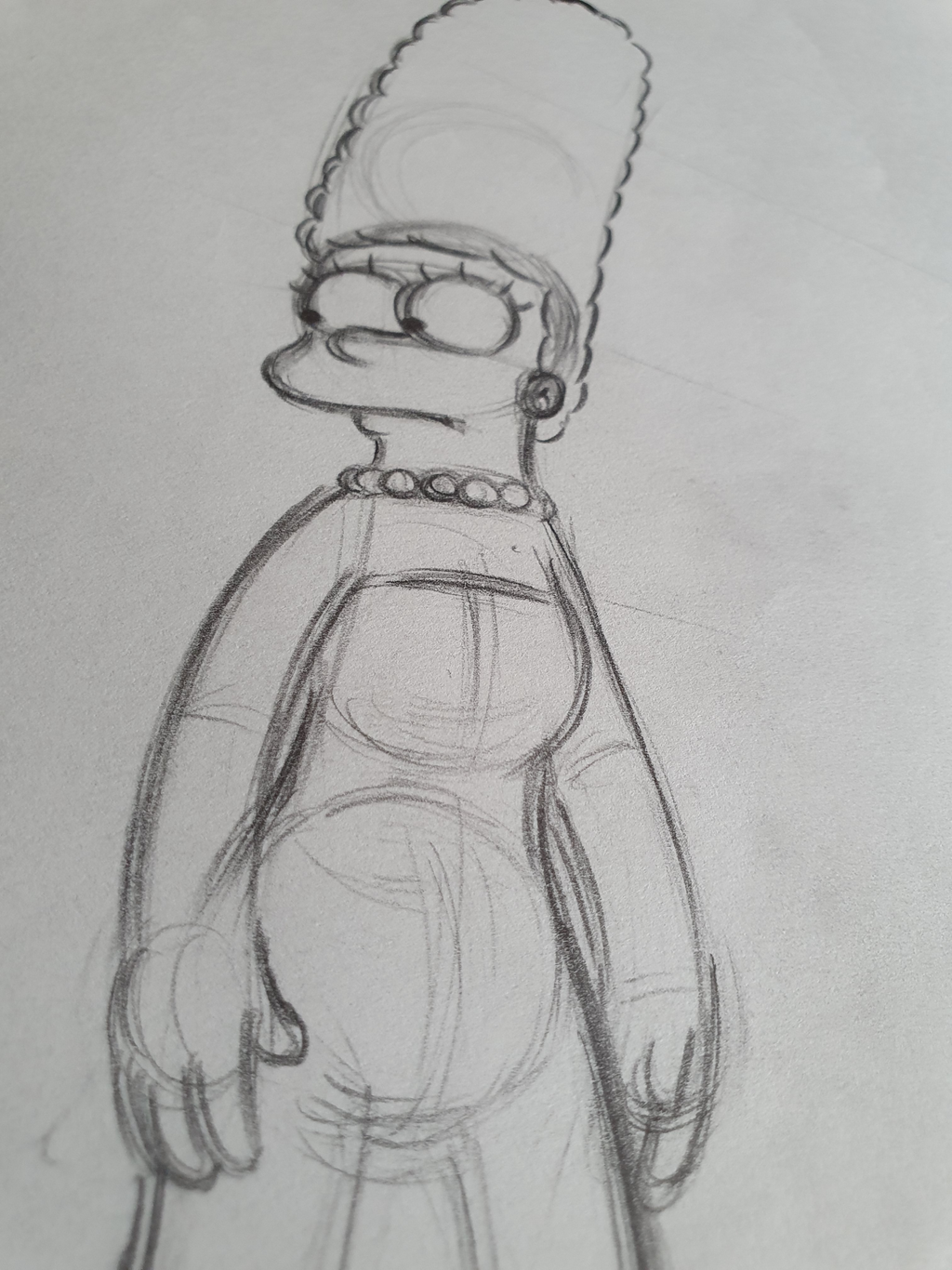 Marge Simpson va se mettre en colère. Storyboard sketch