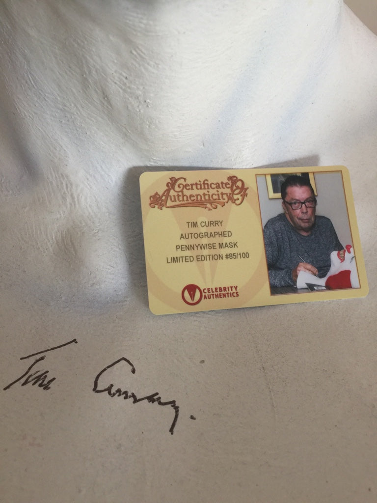 Masque IT (ça) signé par Tim Curry autographe