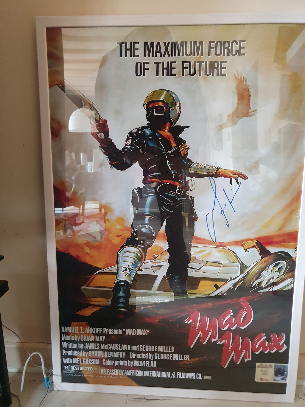 Mad Max affiche signée par Mel Gibson