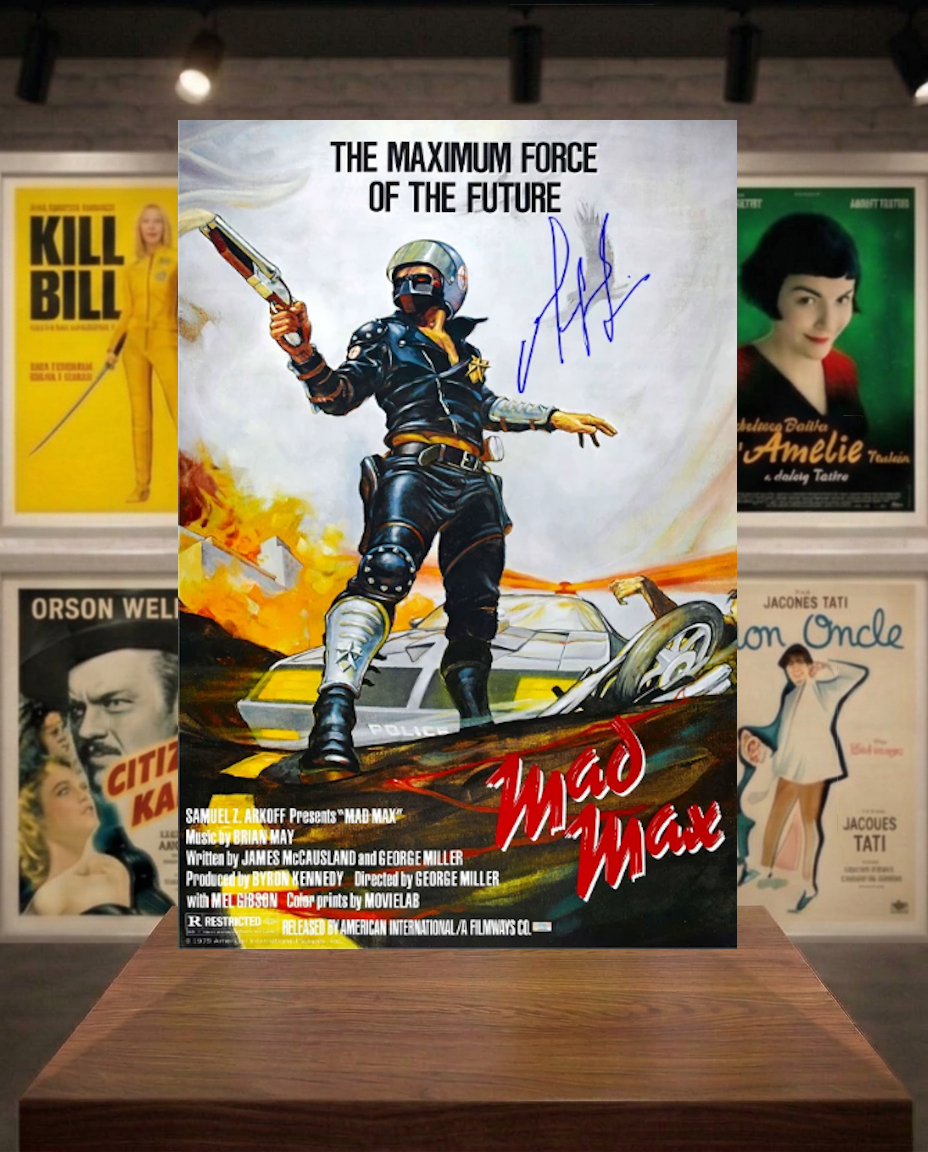Mad Max affiche signée par Mel Gibson