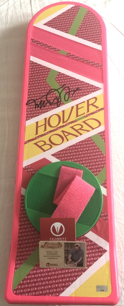 Hover Board Retour vers le Futur 2, signé par Michael J Fox