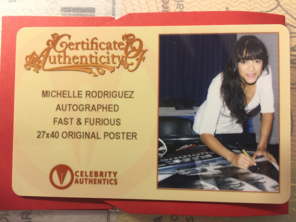 Affiche 101x68 FAST AND FURIOUS signé Michelle Rodriguez