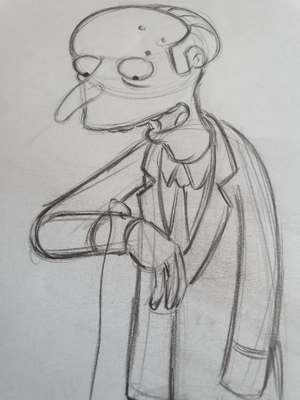 Mr Burns - Les Simpson. Storyboard sketch