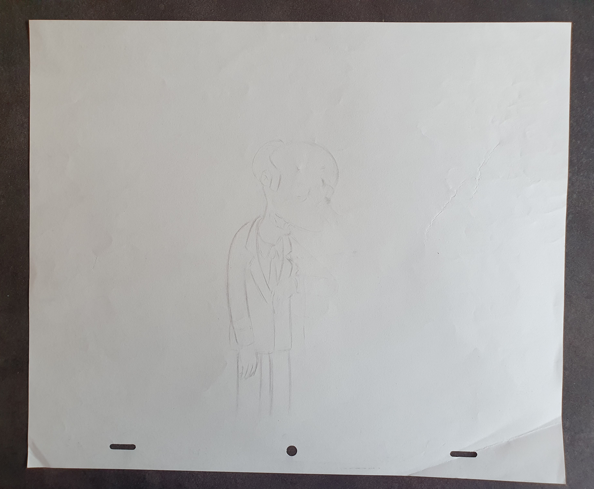 Mr Burns - Les Simpson. Storyboard sketch