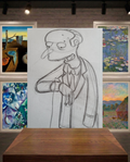Mr Burns - Les Simpson. Storyboard sketch