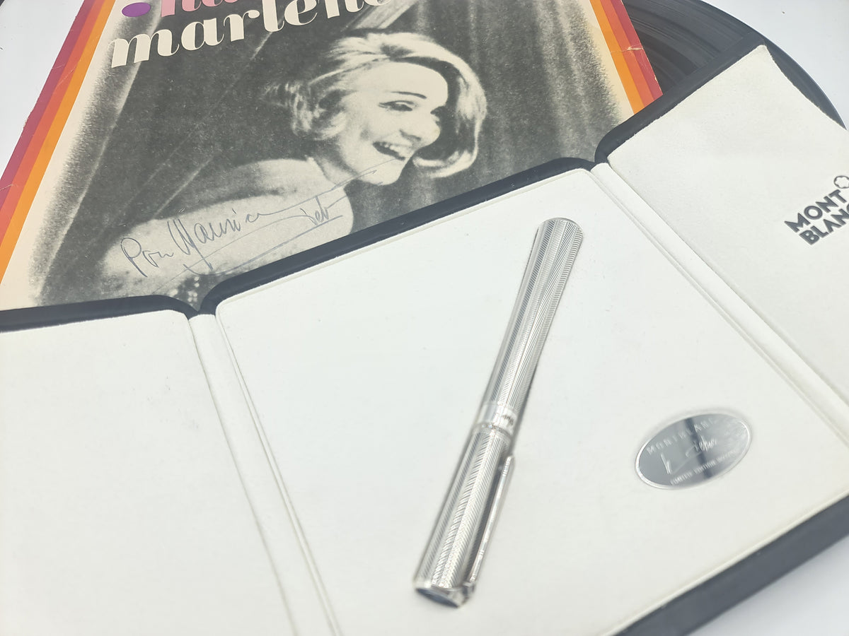 Stylo Montblanc et Autographe Marlene Dietrich. Edition limitée 1901 Commémoration et album vinyle