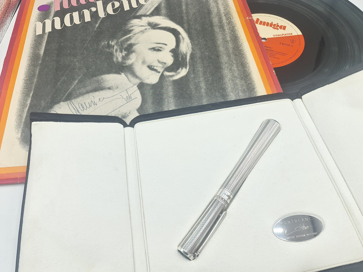 Stylo Montblanc et Autographe Marlene Dietrich. Edition limitée 1901 Commémoration et album vinyle