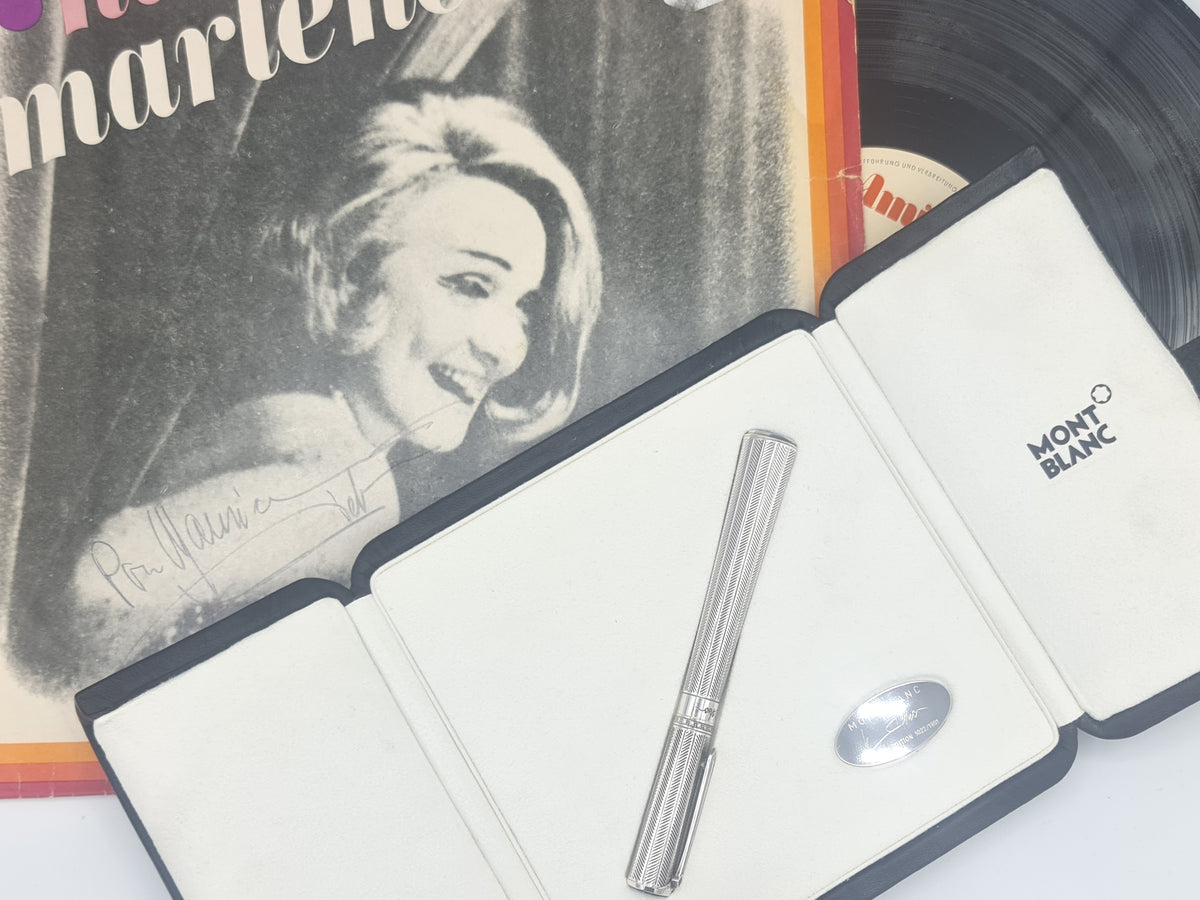 Stylo Montblanc et Autographe Marlene Dietrich. Edition limitée 1901 Commémoration et album vinyle
