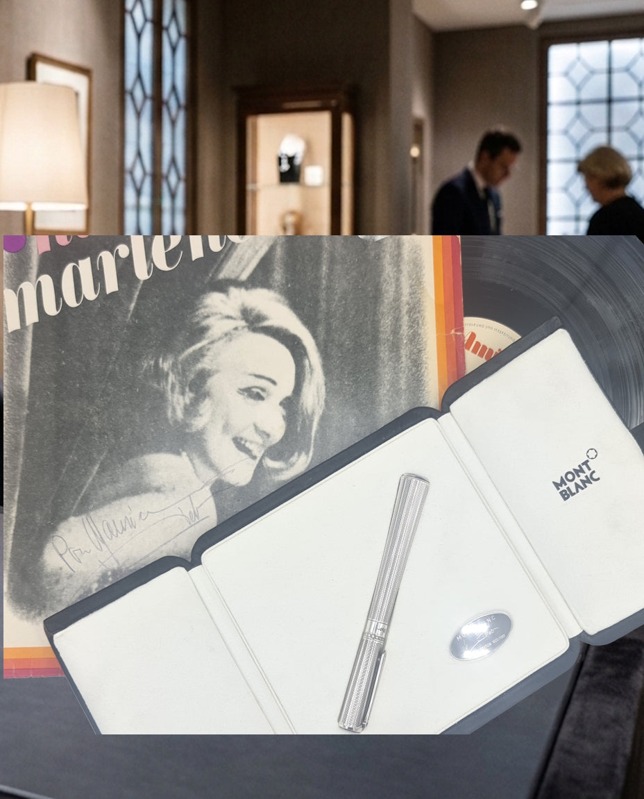 Stylo Montblanc et Autographe Marlene Dietrich. Edition limitée 1901 Commémoration et album vinyle