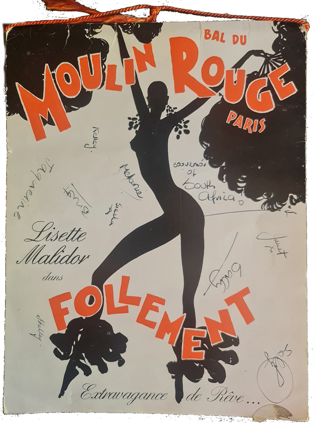 Programme de 1976 du Moulin Rouge avec autographes