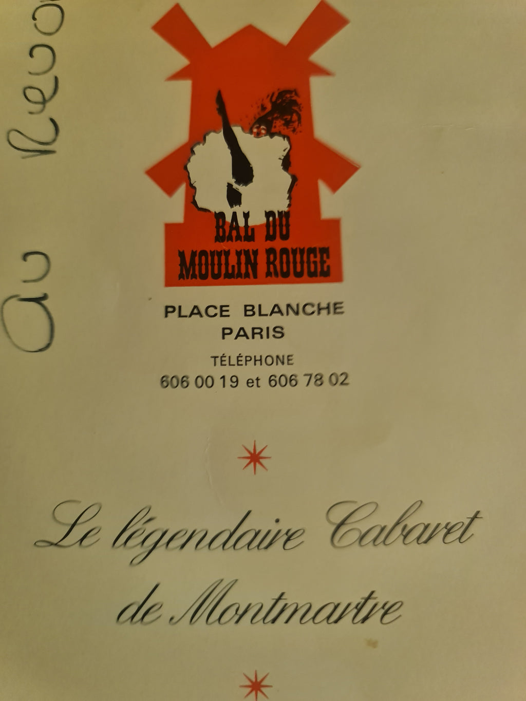 Programme de 1976 du Moulin Rouge avec autographes