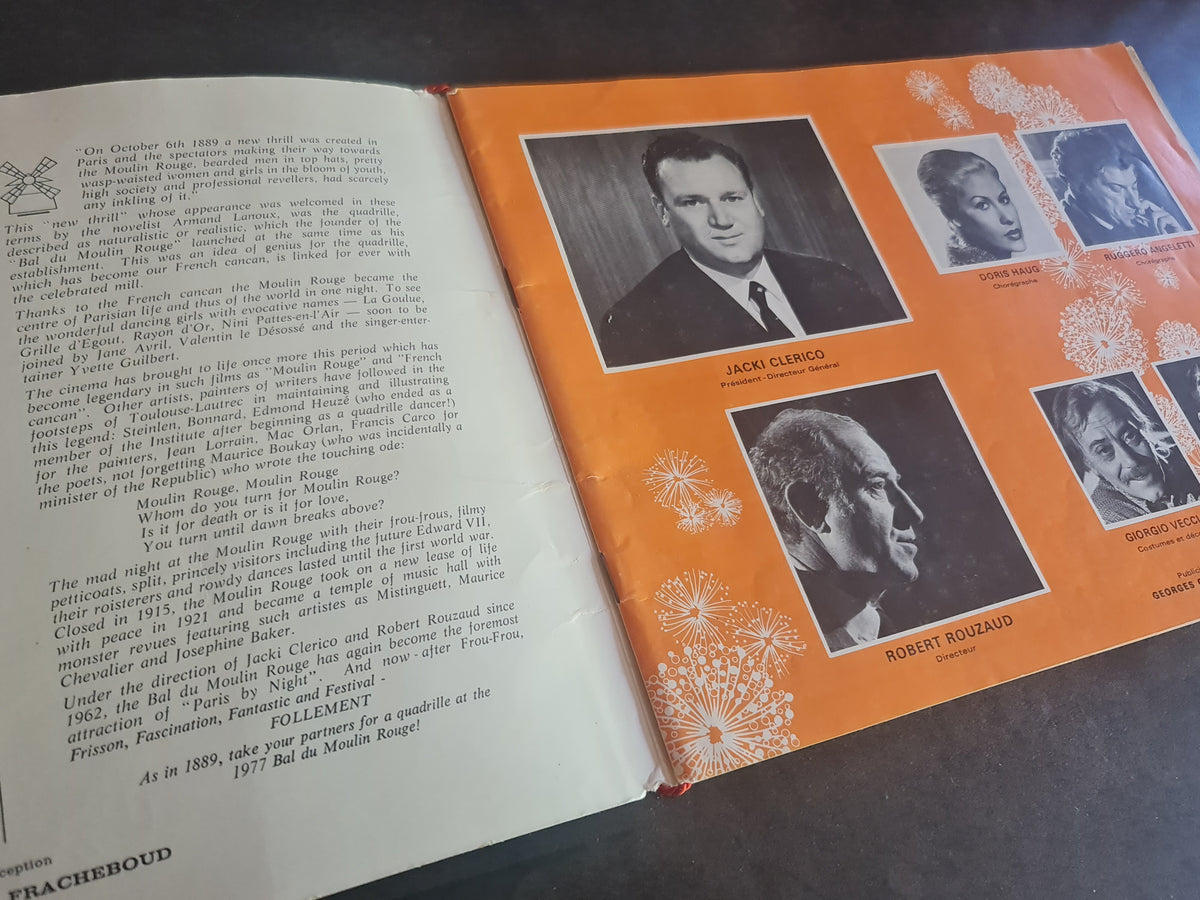 Programme de 1976 du Moulin Rouge avec autographes