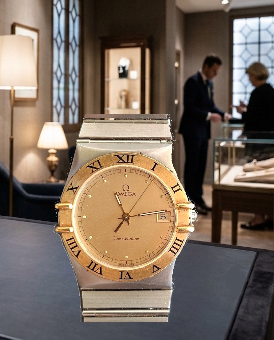 Omega Constellation Or et Acier ref 3961070