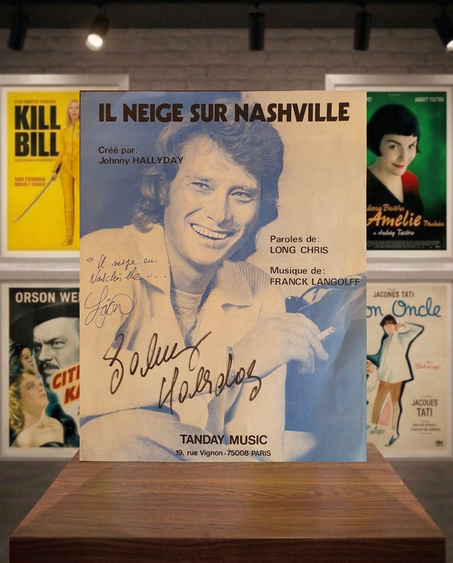Johnny Hallyday partition signée deux fois